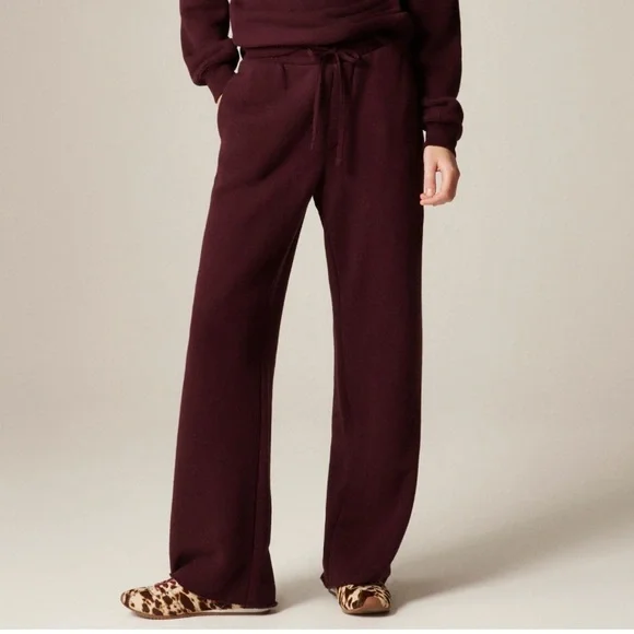 J. Crew Heritage Terry Sweatsuit Mockneck Sweatshirt Wide Leg Jogger Size Small - Picture 3 of 11